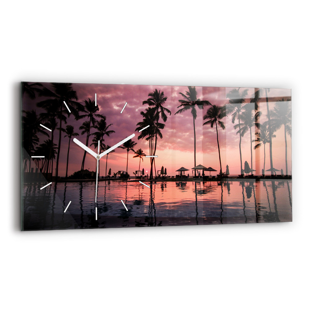 Vízszintes üvegóra Pálmafák Hawaiin