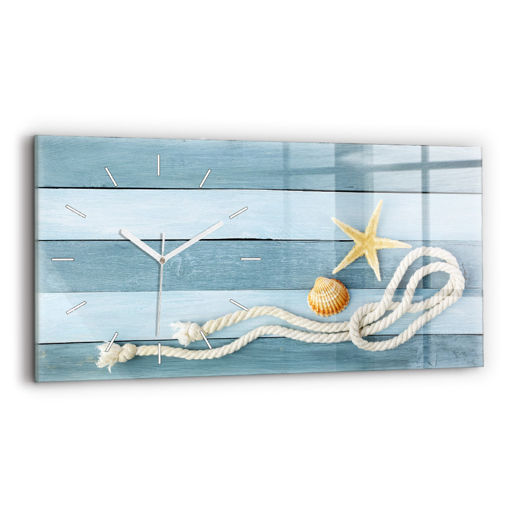 Vízszintes üvegóra Deszka csíkok és kagyló