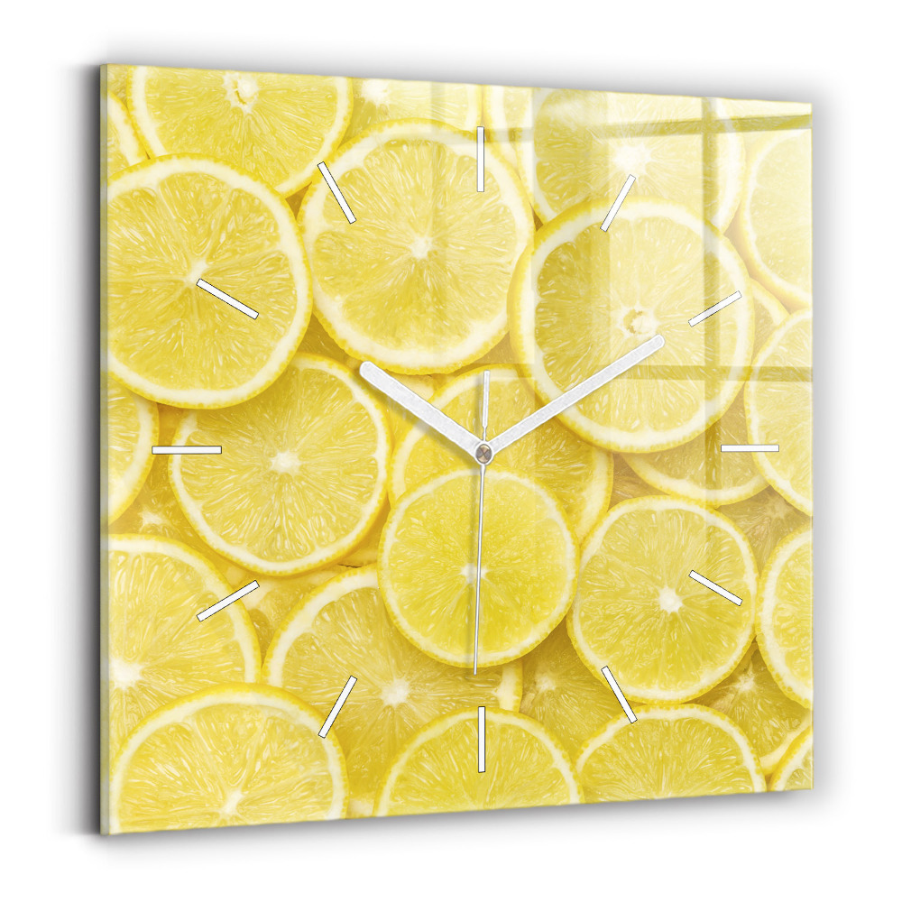 Szögletes fali üvegóra Citromszeletek