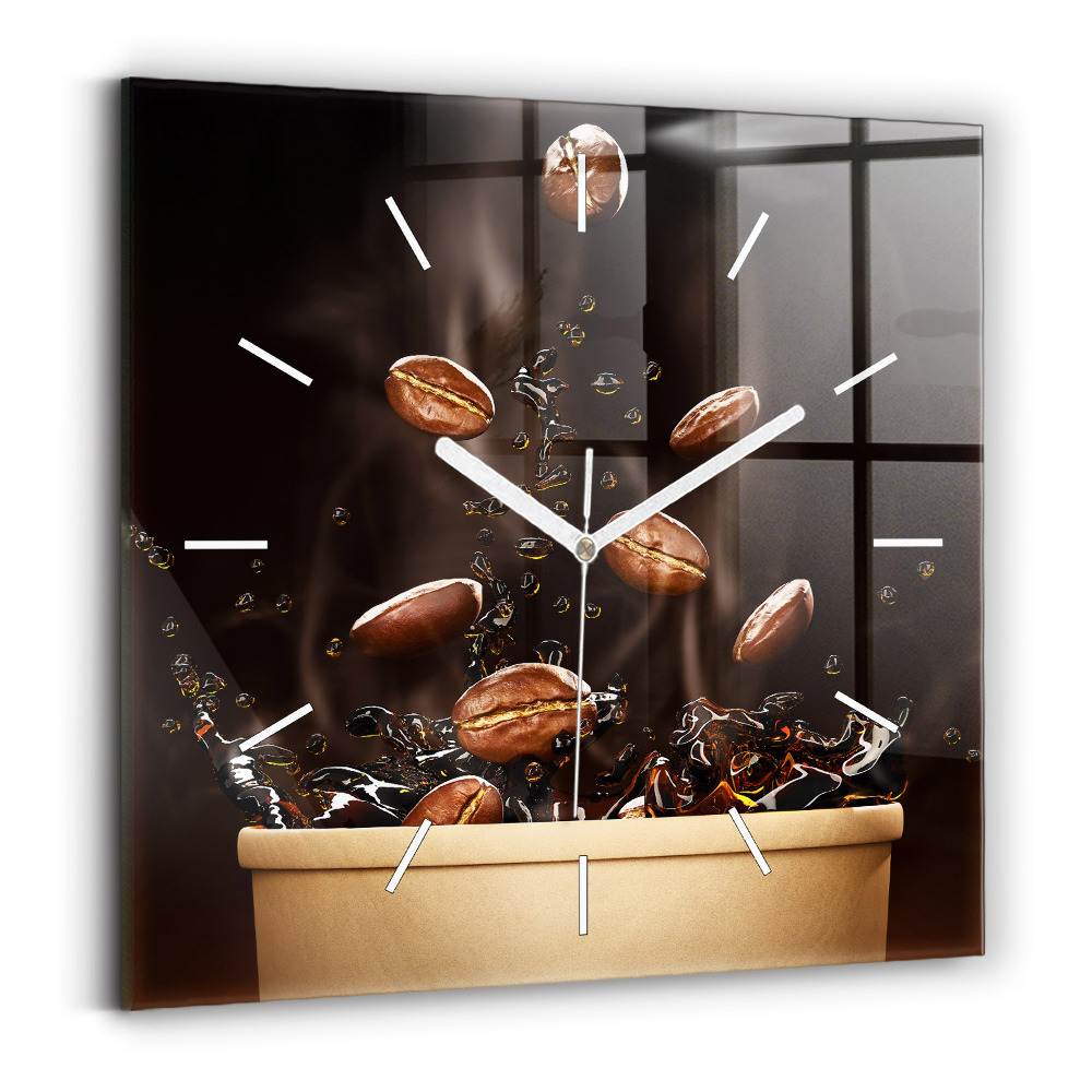 Szögletes fali üvegóra Forró kávé