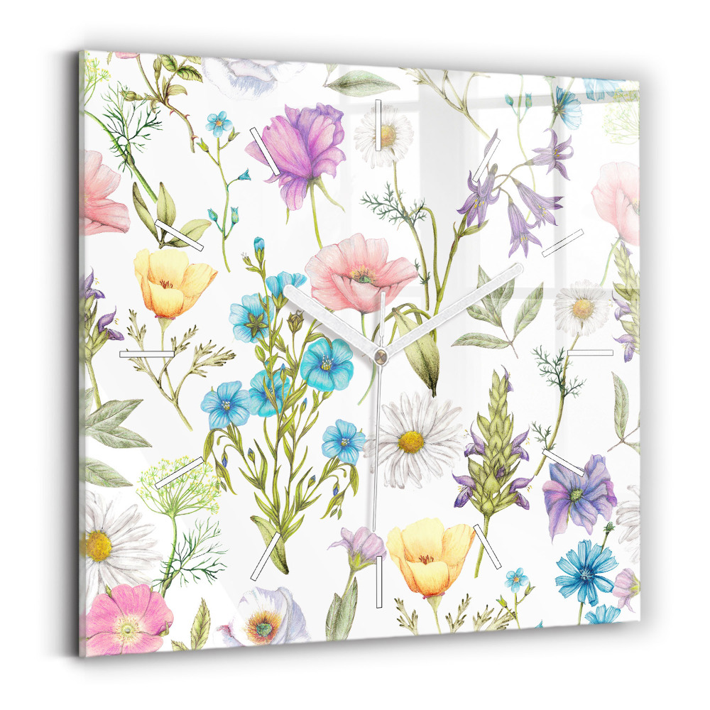 Szögletes üvegóra Virágok kompozíciója