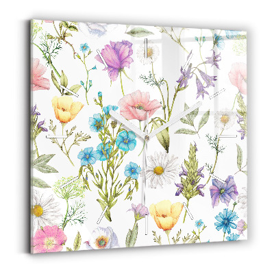 Szögletes üvegóra Virágok kompozíciója