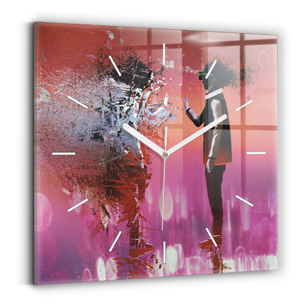 Szögletes üvegóra Cyberspace