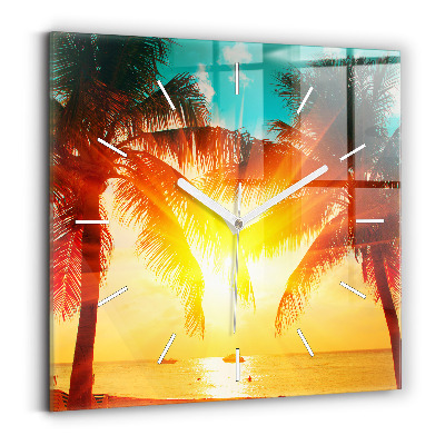 Szögletes fali üvegóra Nyári pihenés Nyár