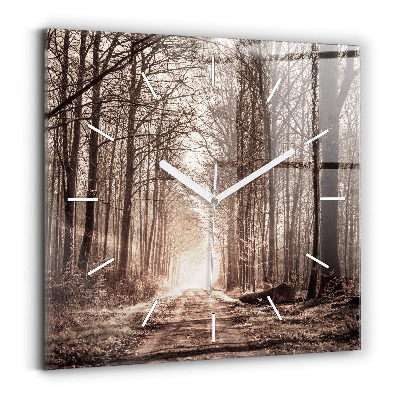 Szögletes fali üvegóra Erdei ösvény szepiában