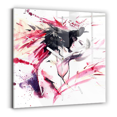 Szögletes fali üvegóra Absztrakt szerelmesek