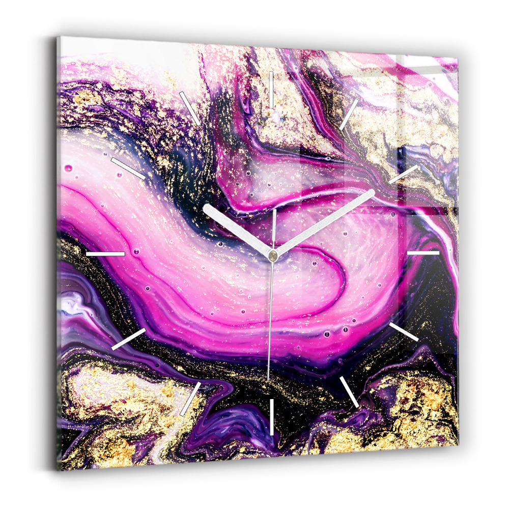 Szögletes üvegóra Absztrakt márvány