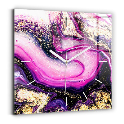 Szögletes üvegóra Absztrakt márvány