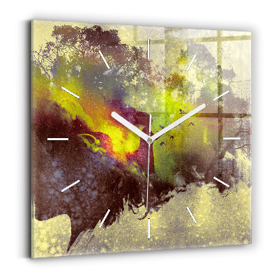 Szögletes fali üvegóra Nő az erdőben