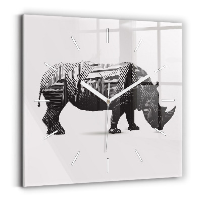 Szögletes üvegóra Rhinoceros line art