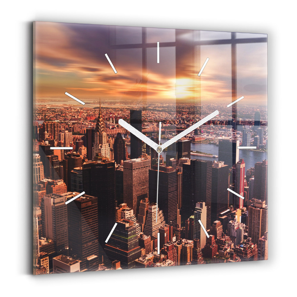 Szögletes fali üvegóra A város nyugati panorámája