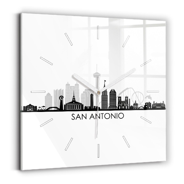 Szögletes fali üvegóra San Antonio Texas városa