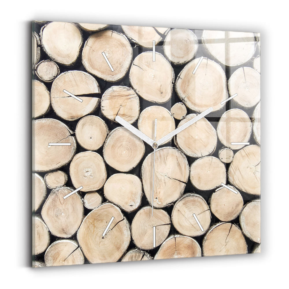 Szögletes üvegóra Vágott fatörzs