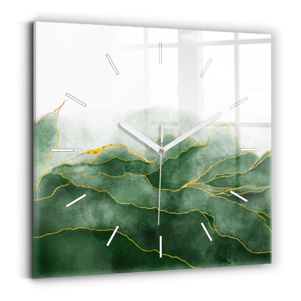 Szögletes üvegóra Absztrakt levelek