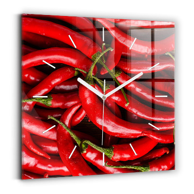 Szögletes fali üvegóra Csípős paprika