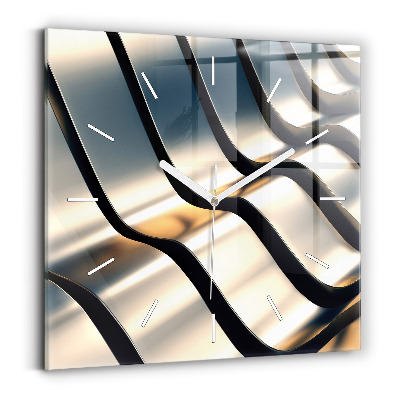 Szögletes üvegóra Ezüst minta