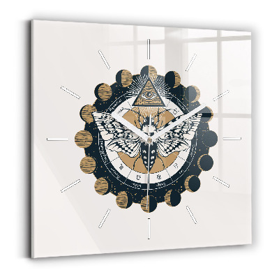 Szögletes fali üvegóra A hold és a szem fázisai