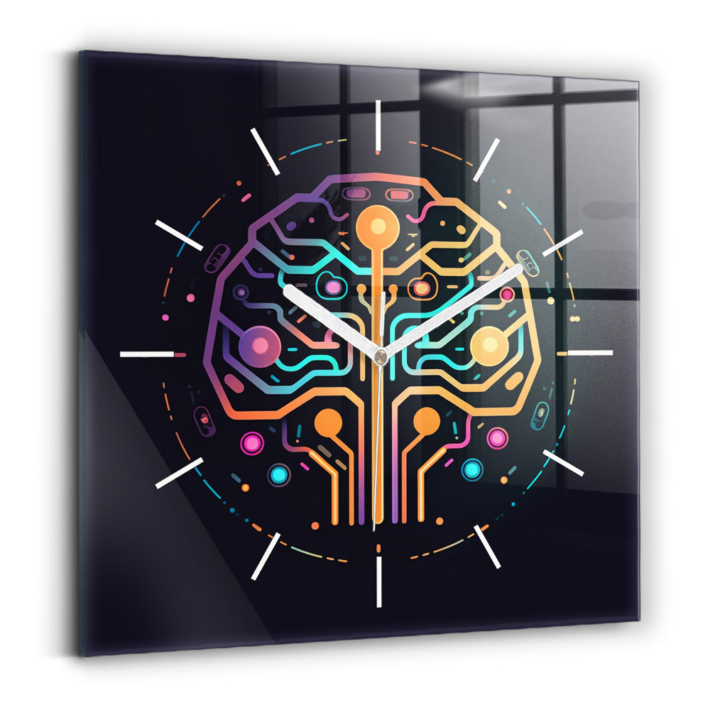 Szögletes üvegóra Színes absztrakció