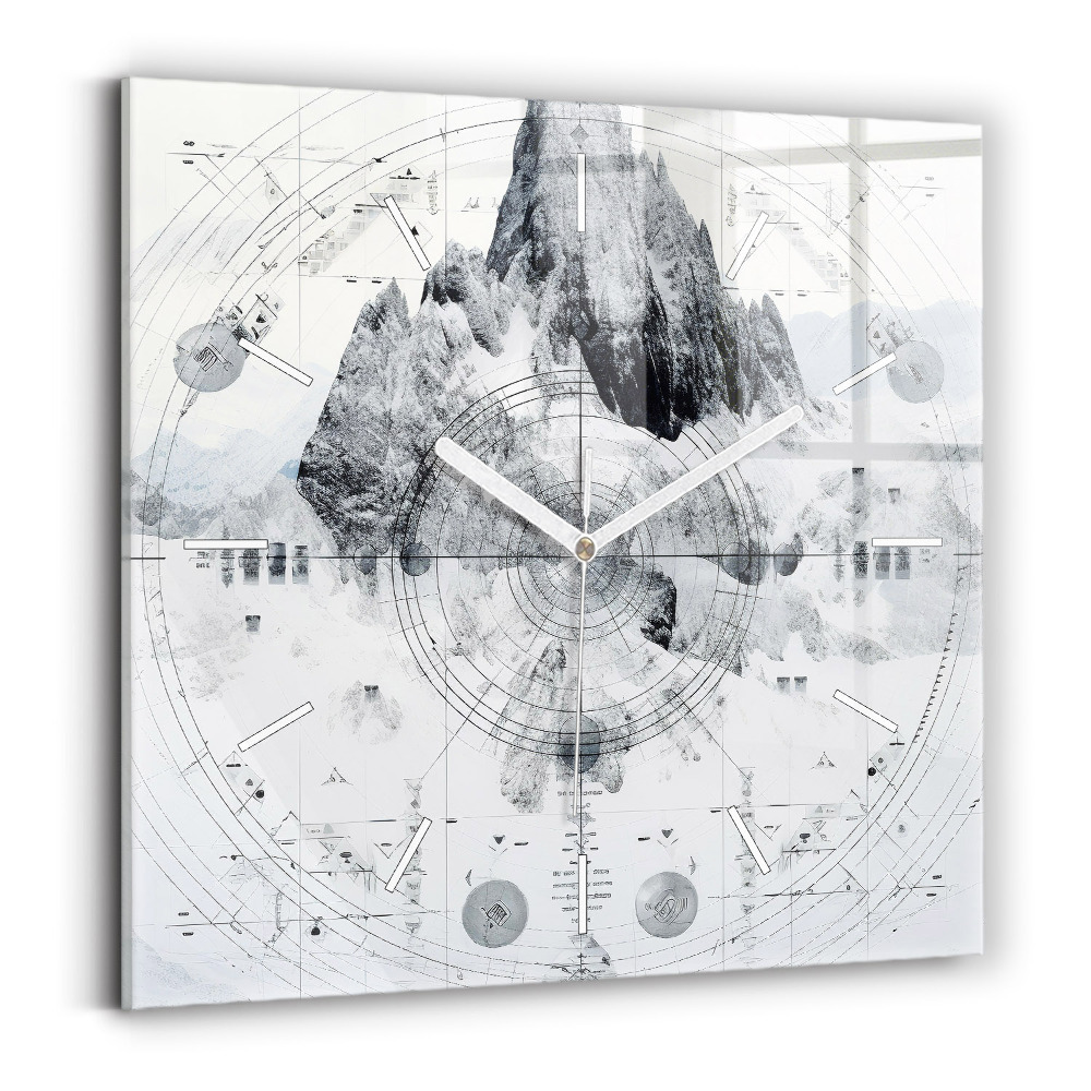 Szögletes üvegóra Rajzolás hegyek