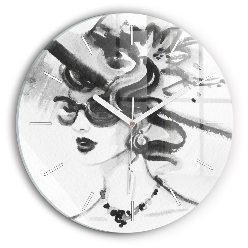 Kerek üvegóra Divatos nő