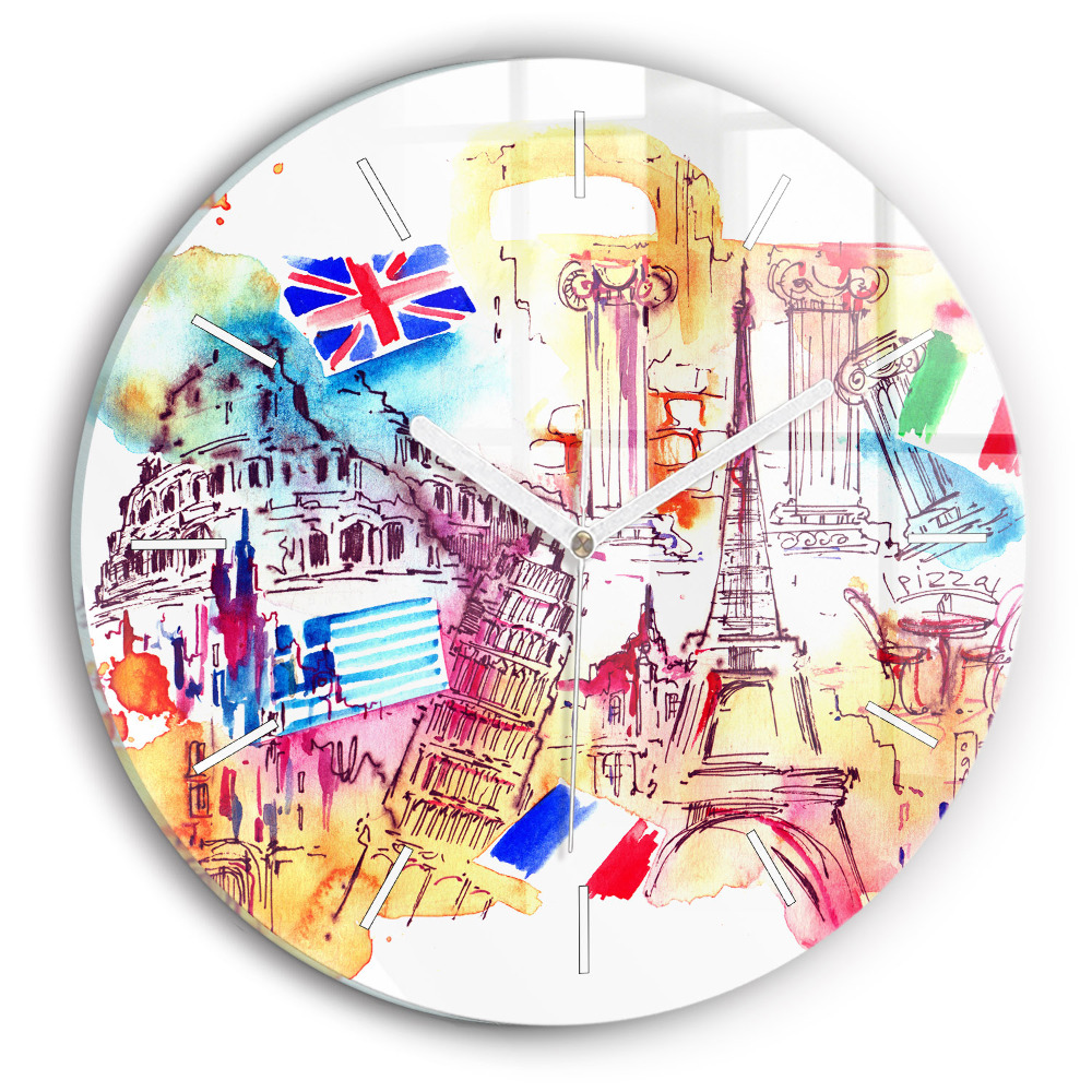 Kerek fali üvegóra A világ vonzó országai