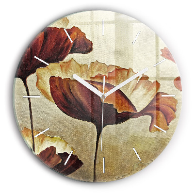 Kerek fali üvegóra Festett pipacsok