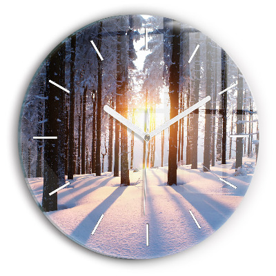 Kerek üvegóra Naplemente erdő