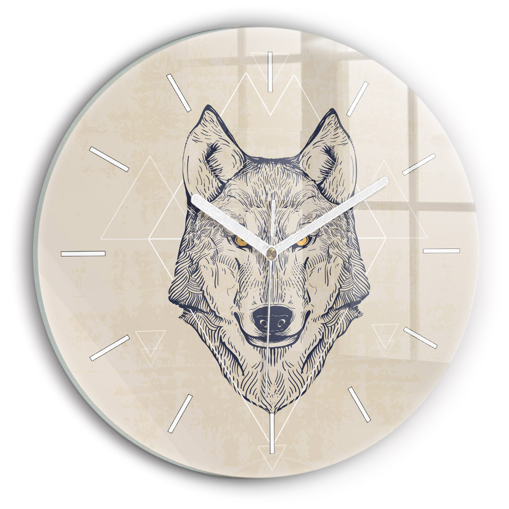 Kerek fali üvegóra Farkas fej