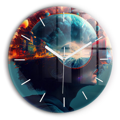 Kerek üvegóra Futurisztikus világ