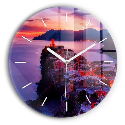 Kerek üvegóra Házak a tó mellett