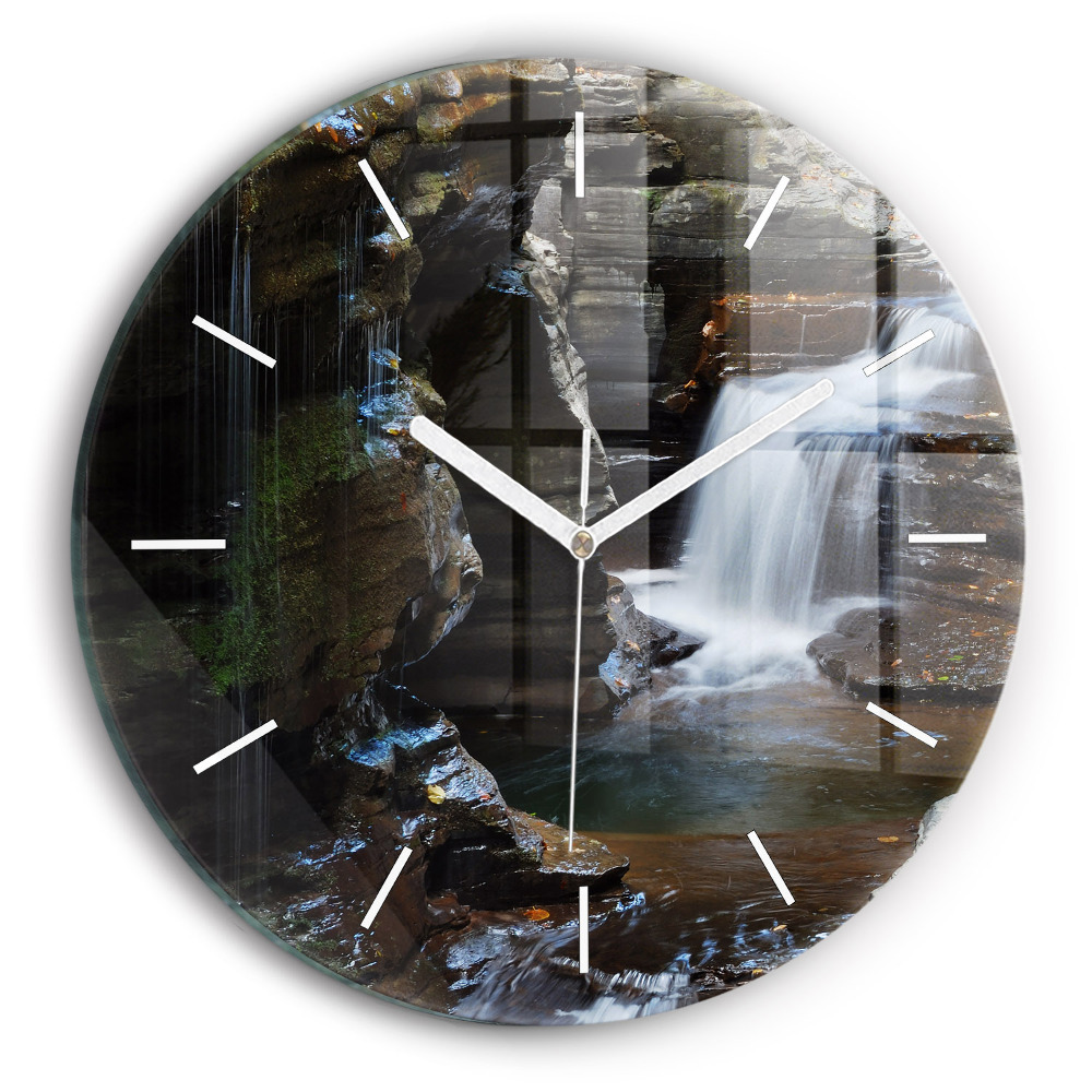 Kerek üvegóra Vízesés és sziklák Izlandon