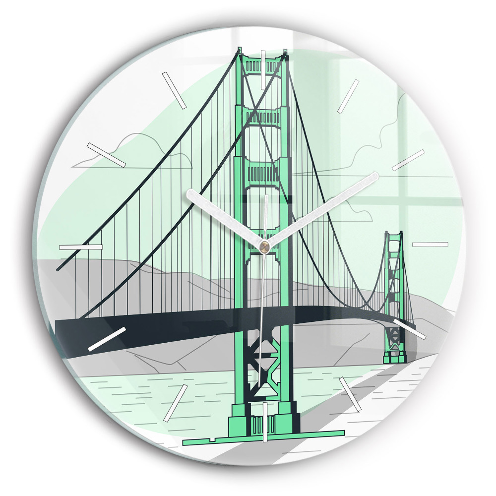 Kerek fali üvegóra Zöld híd