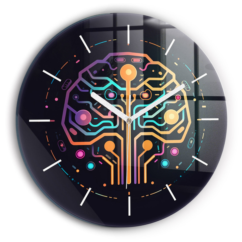 Kerek fali üvegóra Színes absztrakció