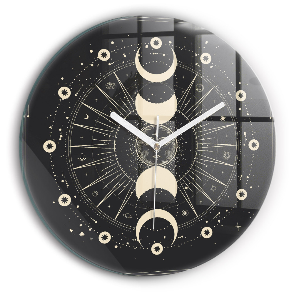 Kerek fali üvegóra Holdak és napok